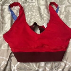 Fabletics Red and Blue Sports Bra